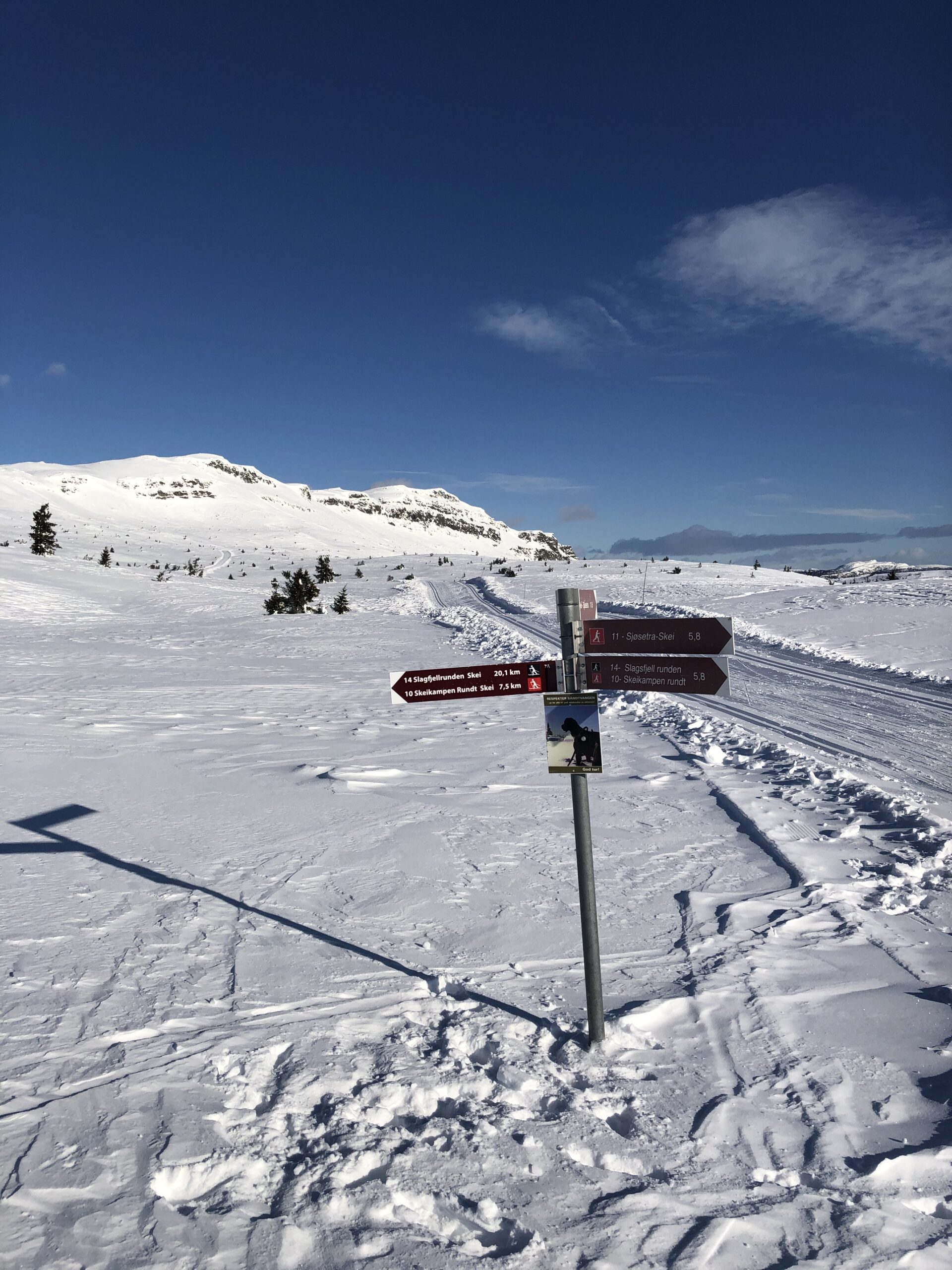 Løypekryss i det åpne fjellterrenget rundt Skeikampen.